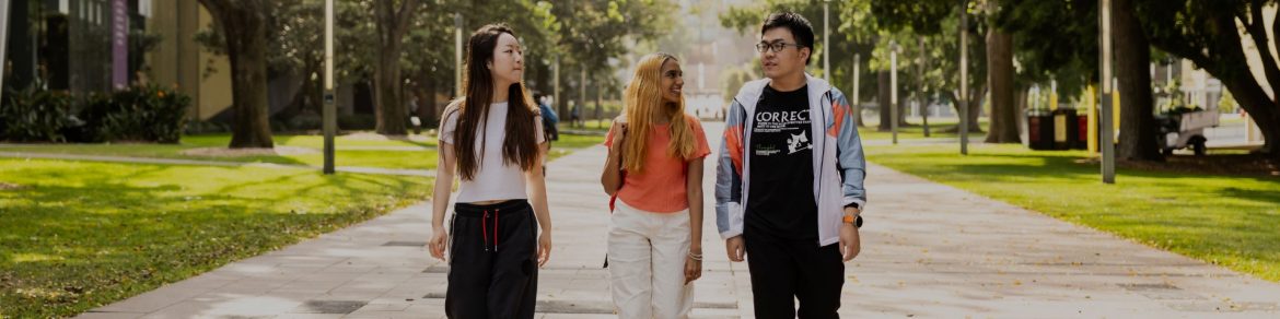 Student walking on campus at UNSW Sydney