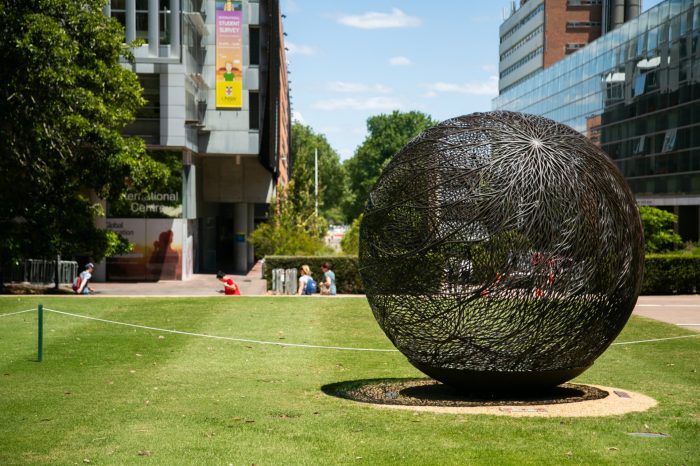 Globe lawn on the Main Walkway