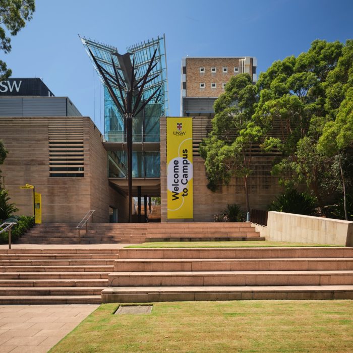 Students on the main walkway at UNSW Kensington.