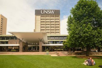 Students on the main walkway at UNSW Kensington.