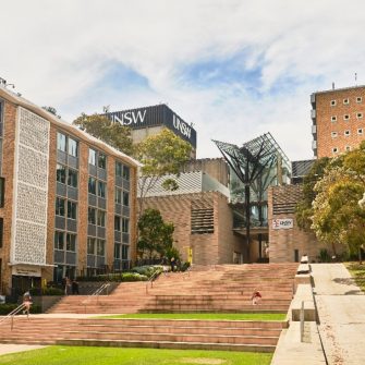 Students on the main walkway at UNSW Kensington.