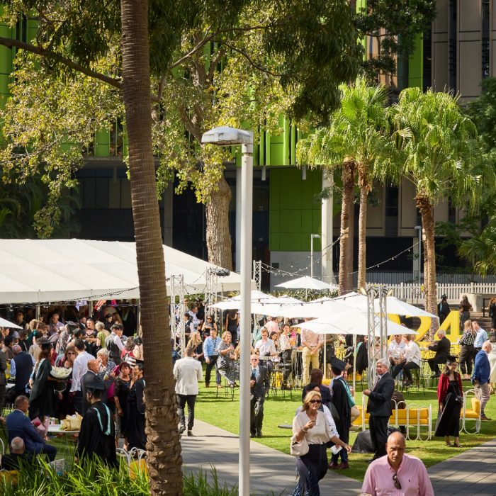 Event crowd gathering outdoors