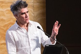 Pritzker Prize winning architect Alejandro Aravena speaks to a capacity audience at UNSW