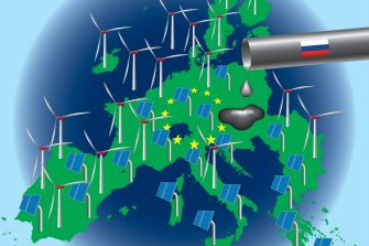Vector Illustration on new energy strategy in Europe
