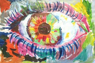 An artwork made by a young person receiving mental health care in hospital during an art therapy session.