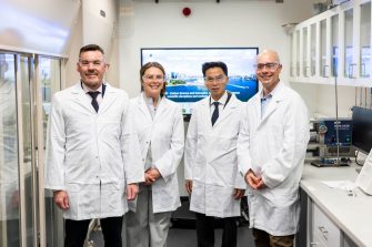 Dr Richard Johnson, Prof. Bronwyn Fox, Prof. Liming Dai, Prof. Richard Tilley at the ARC Launch