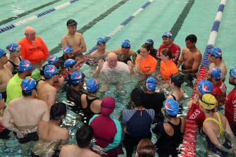 Coogee Surf Life Saving's Doug Hawkins instructing at the Beach Ocean Safe program. 