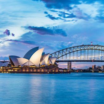 Sydney Harbour Bridge and Sydney Opera House at night