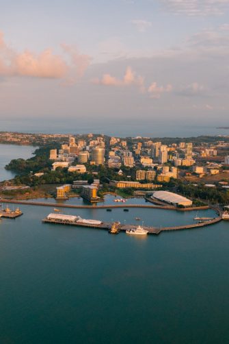 Darwin City Aerial Australia  at sunrise