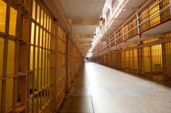 Inside alcatraz prison. San Francisco, Califorina. Inside of a penitentiary of a correctional institute. Jail that is no longer is use but a major tourist attraction. Alcatraz Island is in San Francisco Bay and requires a boat ride to reach. Millions of people visit the jail each year. 