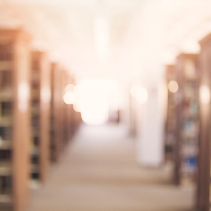 A unfocused image of a modern library