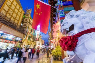 View of Dazhalan Jie (street)  in Old Beijing, China