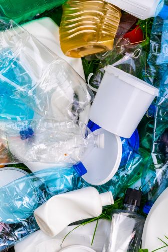 Assortment of plastic recycling