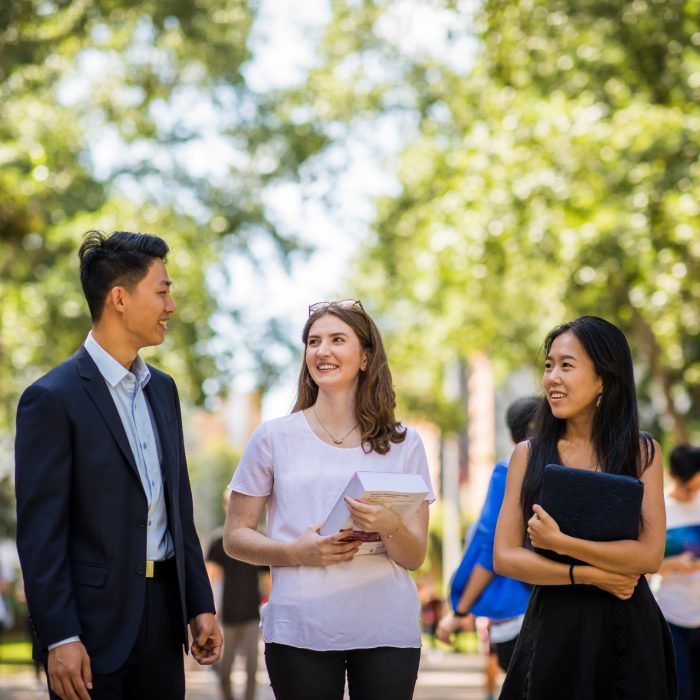 Students walking down the UNSW main walkway