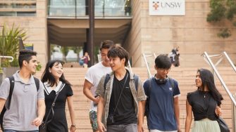 Students walking at Kensington campus
