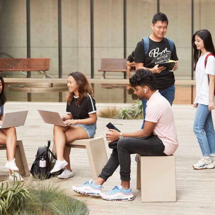 Students walking at Kensington campus
