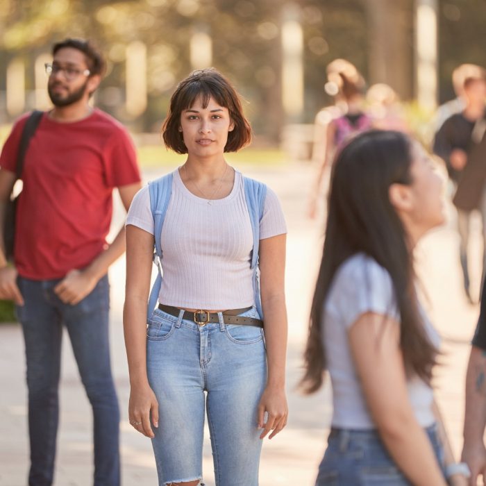 Students walking outside the Red Center, UNSW Kensignton.