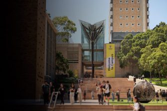 Students on the main walkway at UNSW Kensington