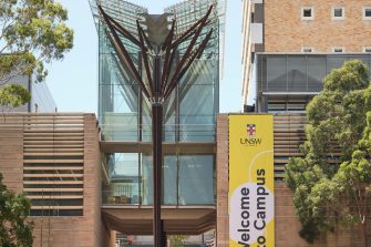 Students on the main walkway at UNSW Kensington