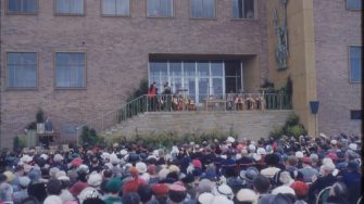 archive image of Outdoor graduate ceremony