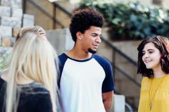 A group of students chatting