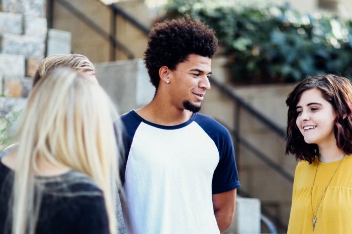 A group of students chatting