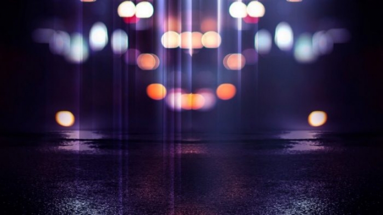 Abstract photo of a street at night