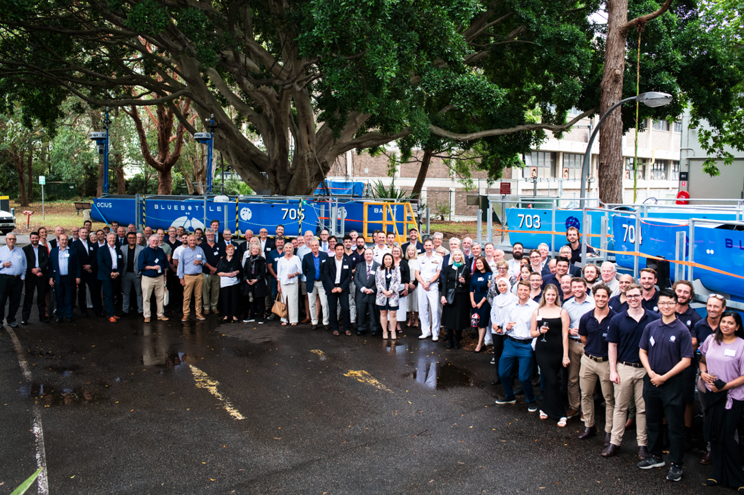 Official Christening ceremony of four (4) new-build Bluebottles BB702, BB703, BB704 and BATHY Uncrewed Surface Vessels (USVs) at UNSW Randwick Campus on 13rd Nov 2023