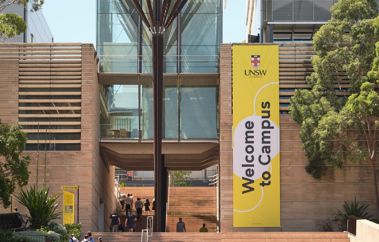 Students on the main walkway at UNSW Kensington